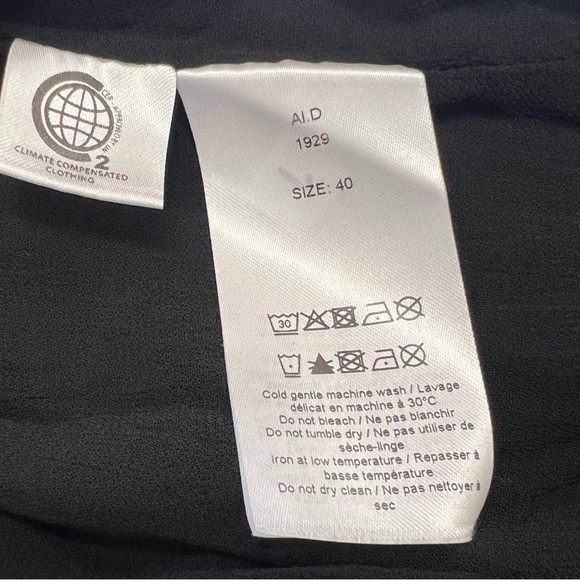 GANNI Mock Neck Dress Size 40 Long Sleeves Pleated Midi Plaid Size 10 Pink AA - Picture 10 of 13